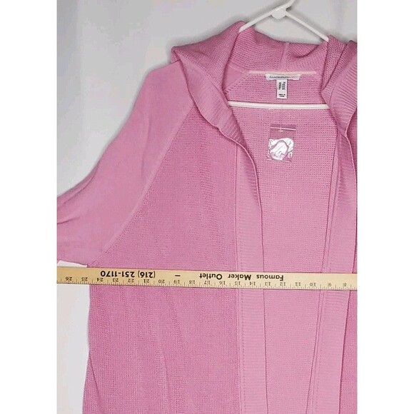 Isaac Mizrahi Cardigan Womens 2X Pink Hood Pocket - Picture 5 of 8